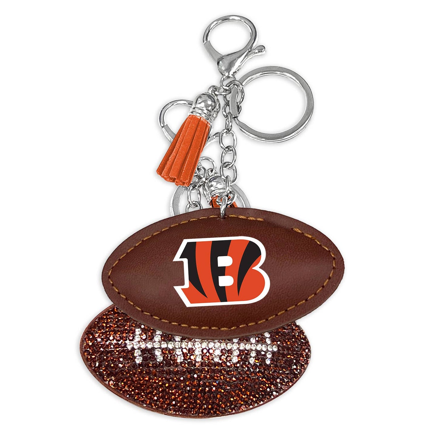NFL Cincinnati Bengals Rhinestone Puff Keychain