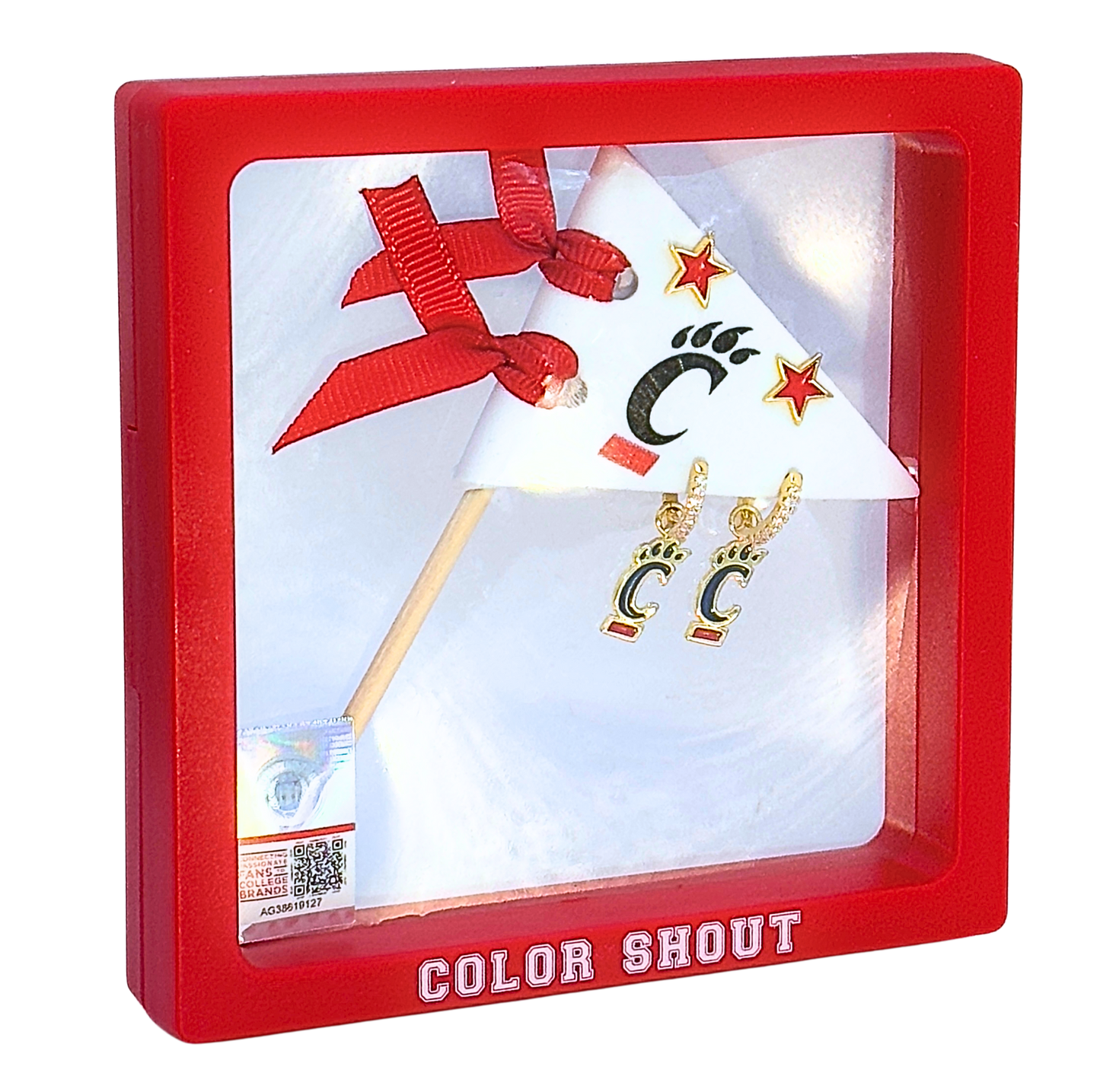 University of Cincinnati Pennant Pair Earring Set