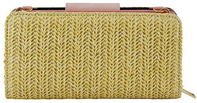 Lexi Straw Turn Lock Crossbody Wallet