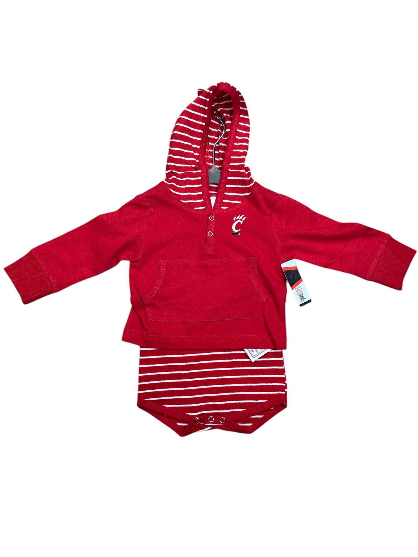 Cincinnati Bearcats Striped Hooded Onesie