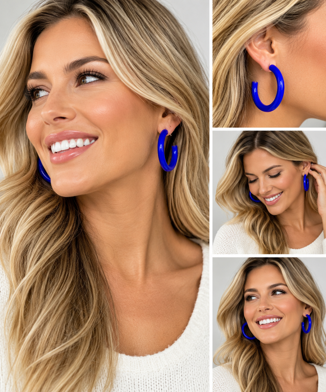 Royal Blue Metallic 45mm Coated Hoops