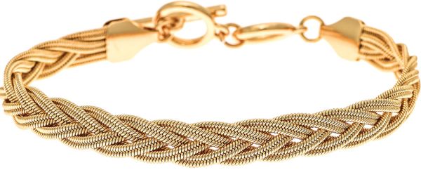 Gold Braid Chain Toggle Bracelet