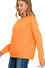 Orange Fleece Round Neck Side Raglan Sweatshirt