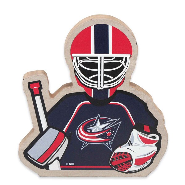 Columbus Blue Jackets Chunky Wood Goalie Tabletop Sign