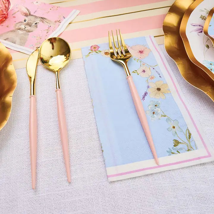 Bella Cutlery Gold/Blush Handle 24pkg