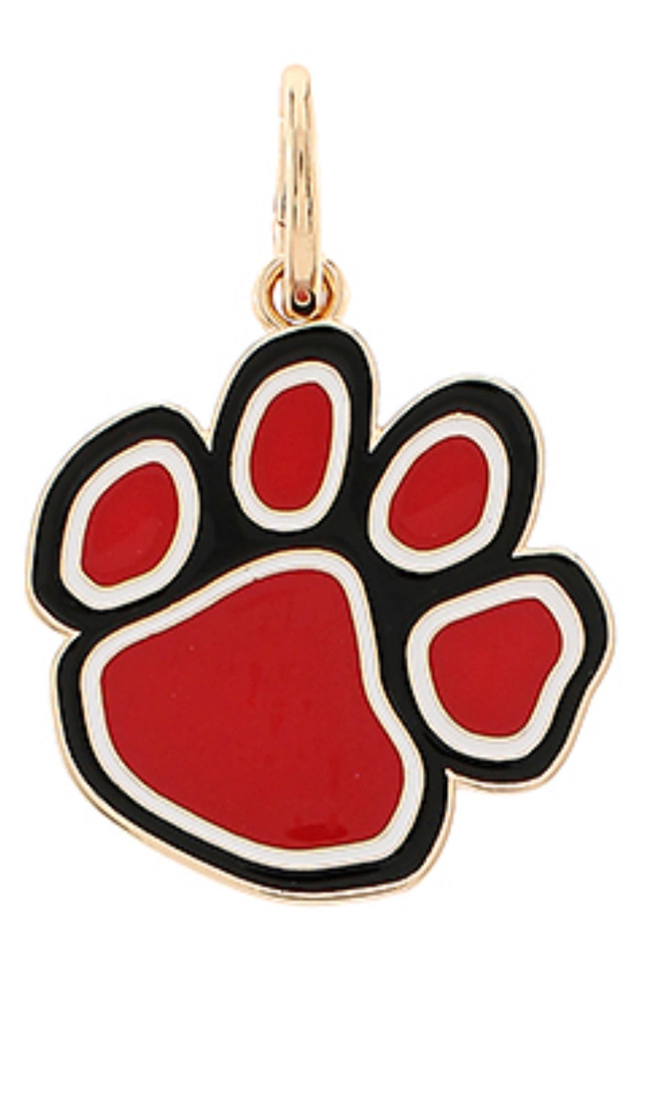 Black and Red Paw Charm/Bag Tag