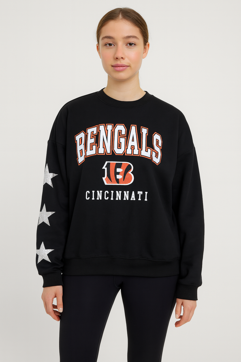 Cincinnati Bengals Pullover with Crystal Stars on Sleeve