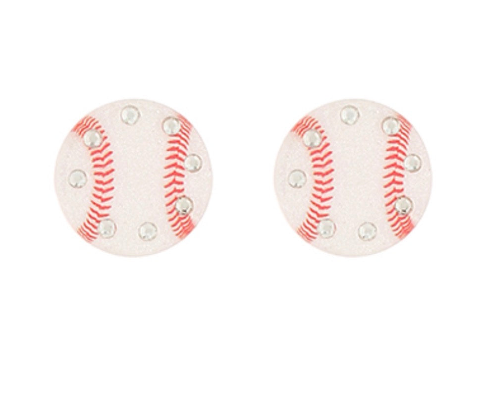 Baseball Pave Stud Earrings