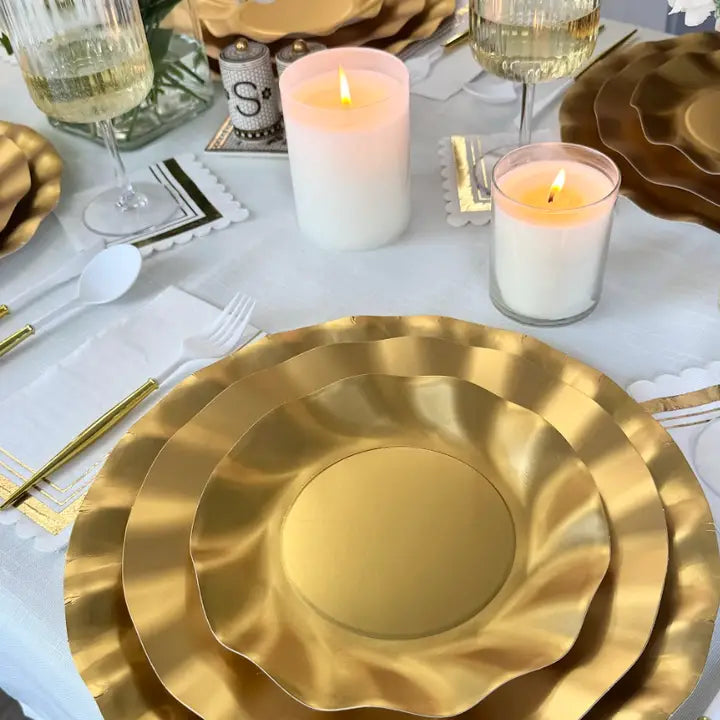 Gold Satin Wavy Appetizer/Dessert Bowl