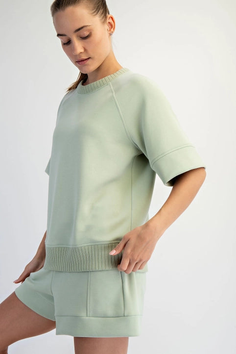 Scuba Rib Short Sleeve Top