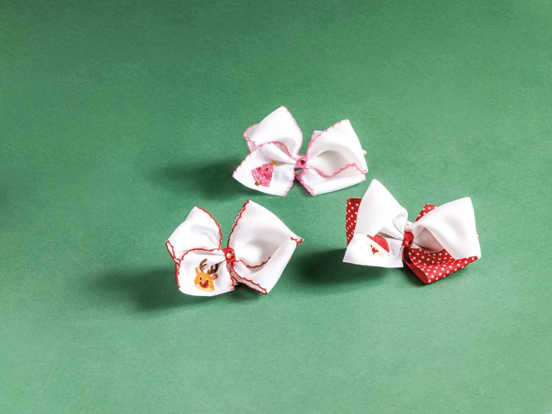 Christmas Embroidered Bows
