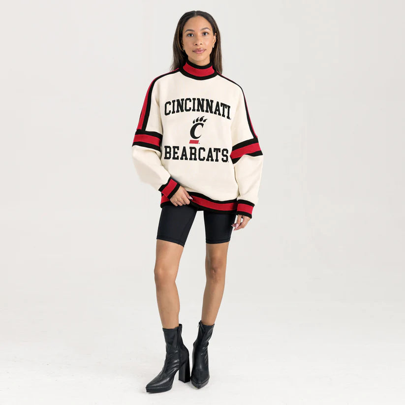Cincinnati Bearcats Colorblock Mock Neck Pullover