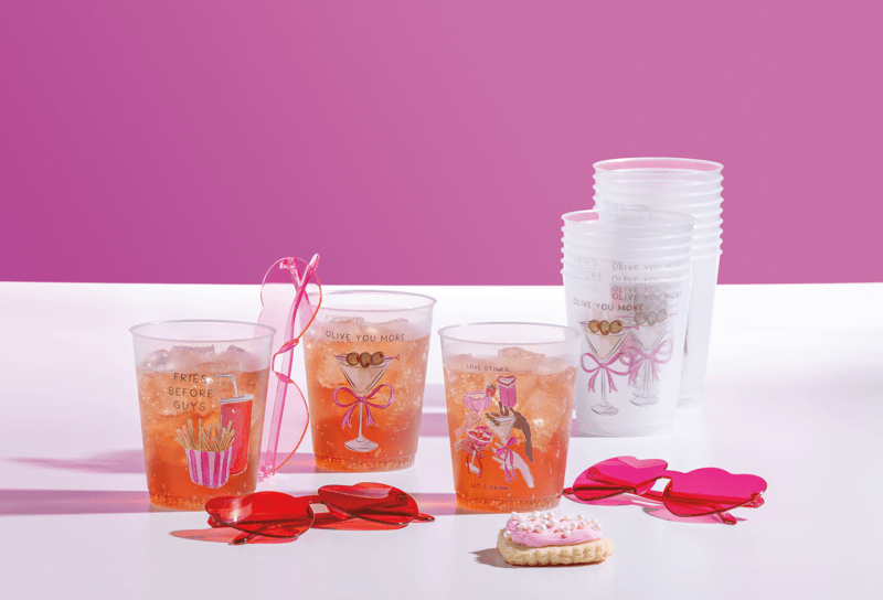Valentine's Party Cups & Glasses Set