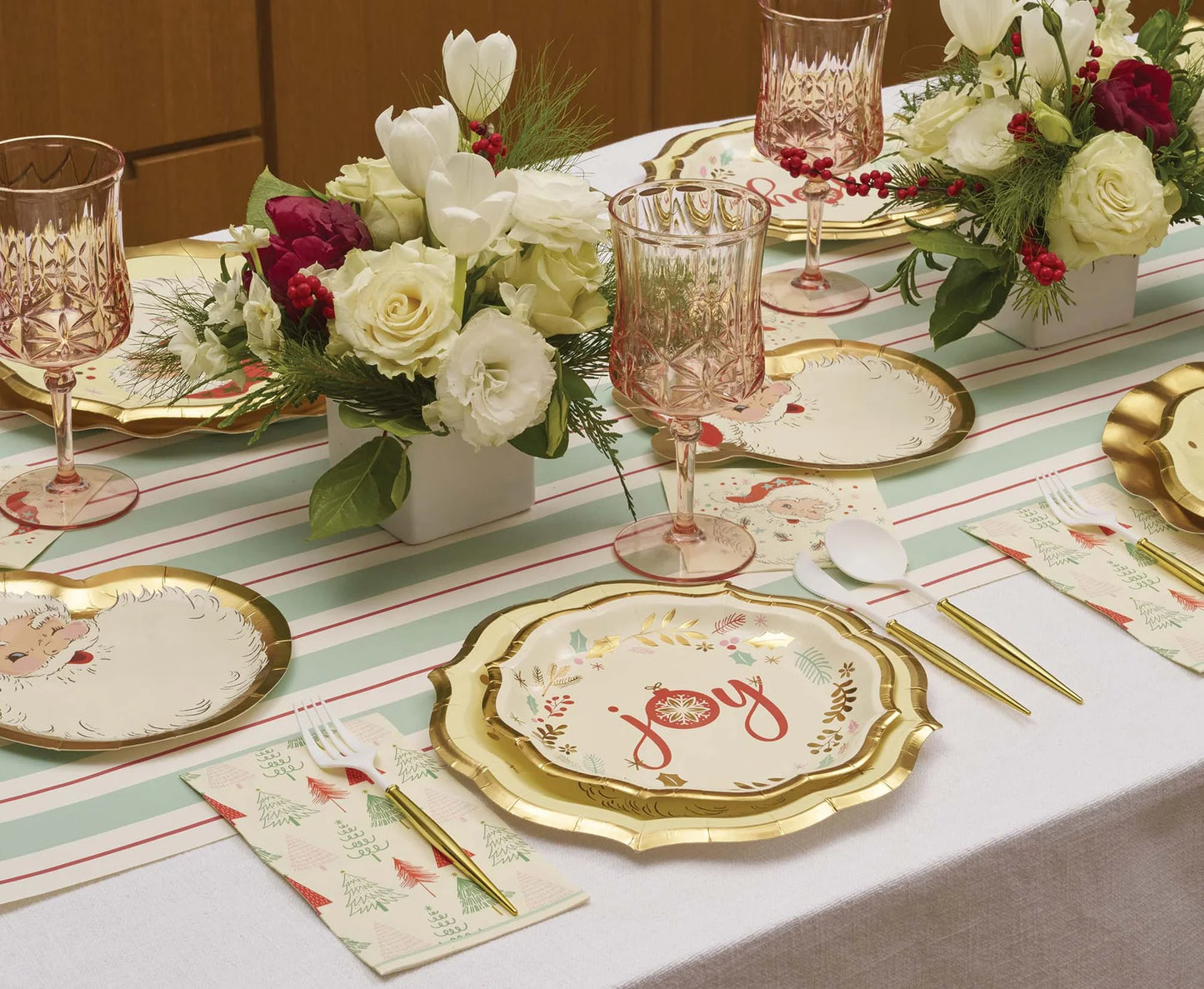 Vintage Santa Dinner Plate-8pk