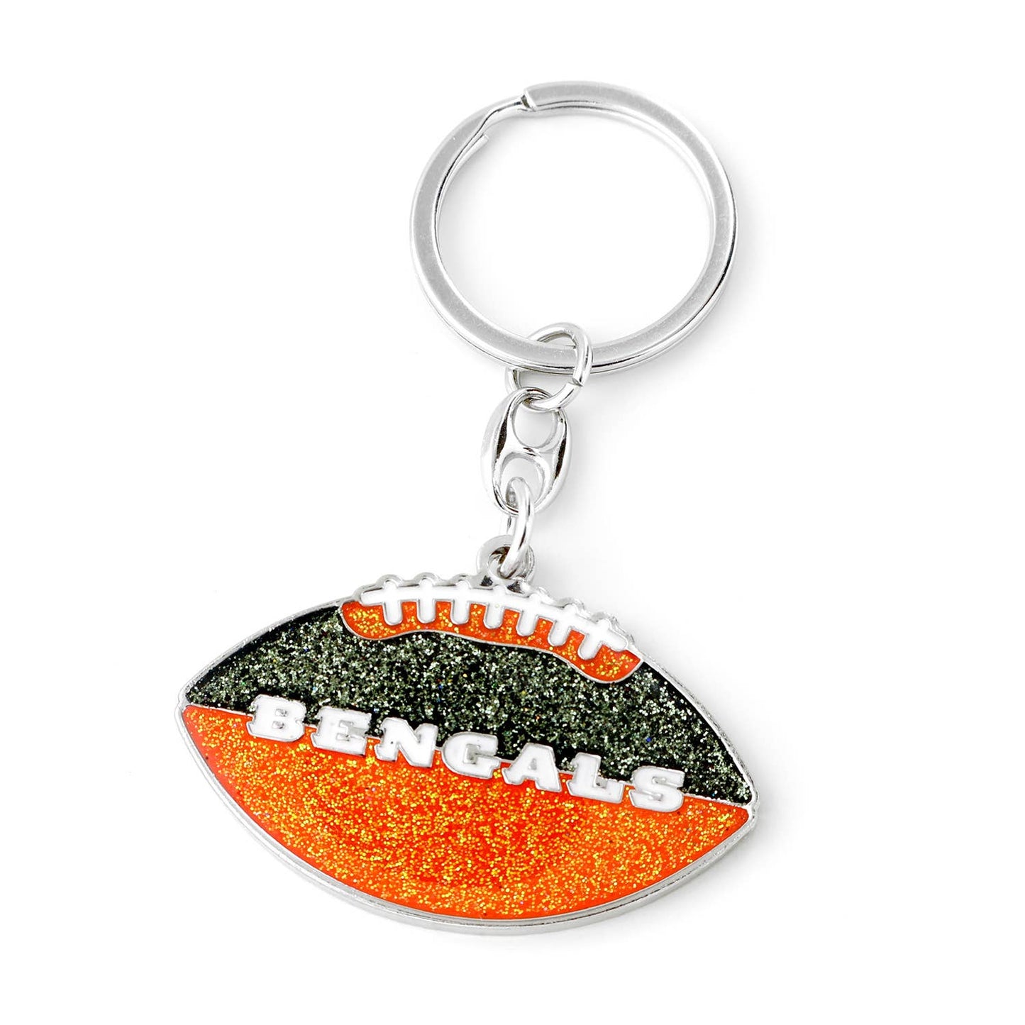 NFL Cincinnati Bengals Glitter Football Keychain