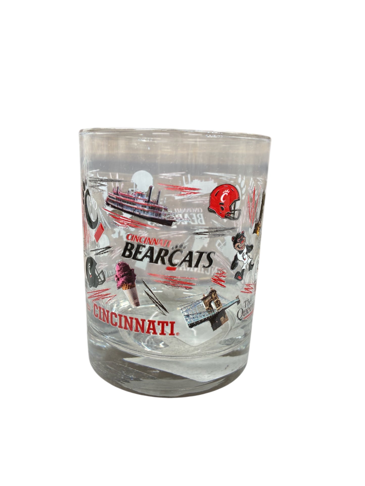 Cincinnati Bearcats 14oz Logo Rocks Glass