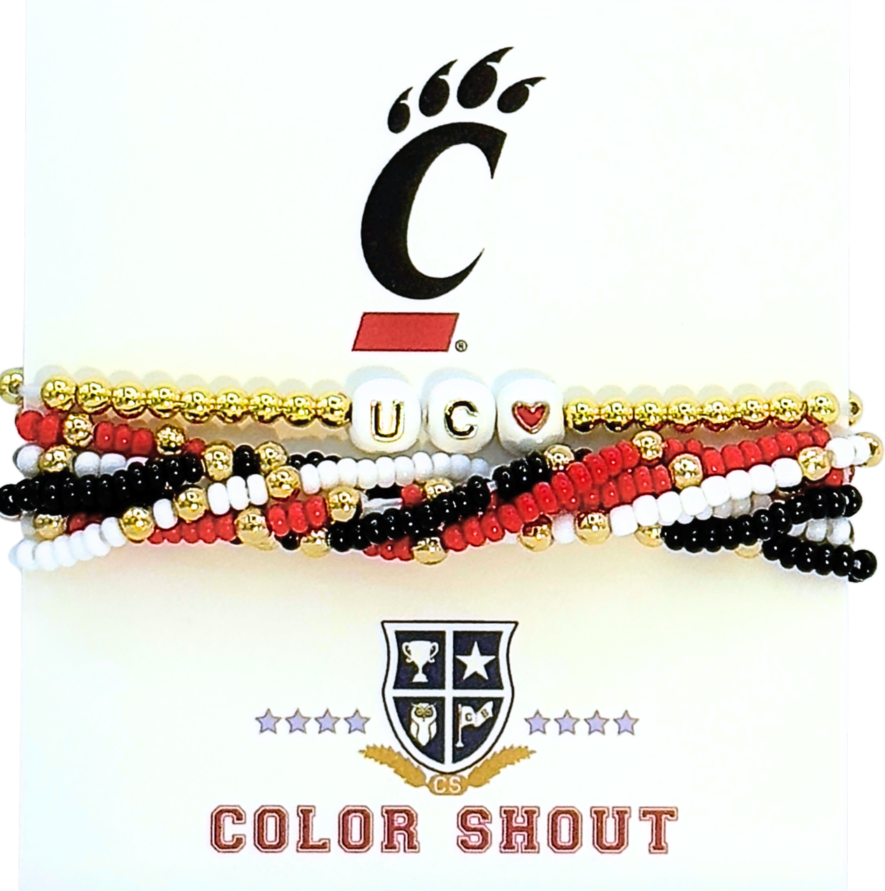B209 - University of Cincinnati 'Lucky 7' Bracelet Stack