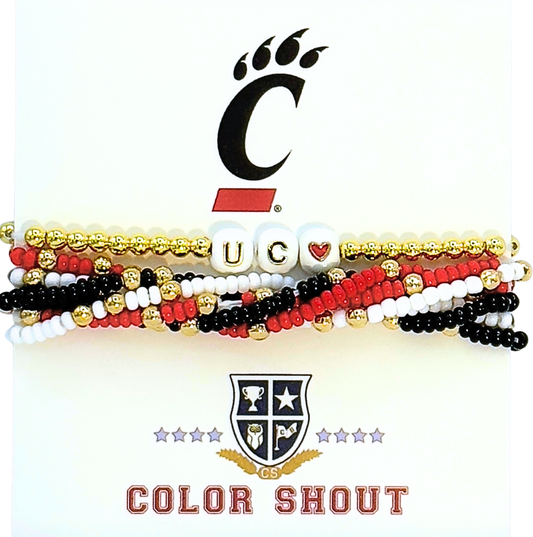 B209 - University of Cincinnati 'Lucky 7' Bracelet Stack
