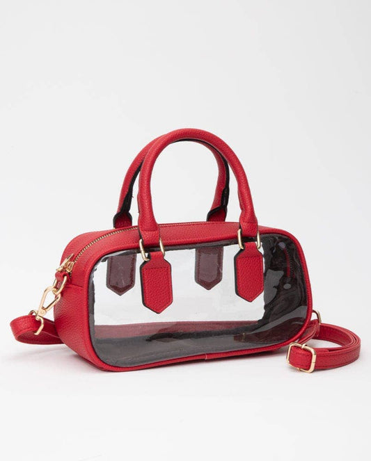 TG10774 Clear Plastic East-West Top Handle/Crossbody Bag