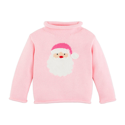 Toddler Pink Santa Rollover Sweater