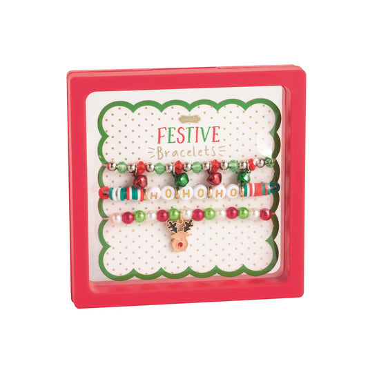 Christmas Beaded Bracelets (Set of 3)