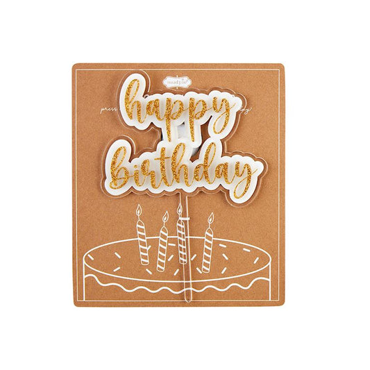Happy Birthday Sparkle Cake Topper with Sound