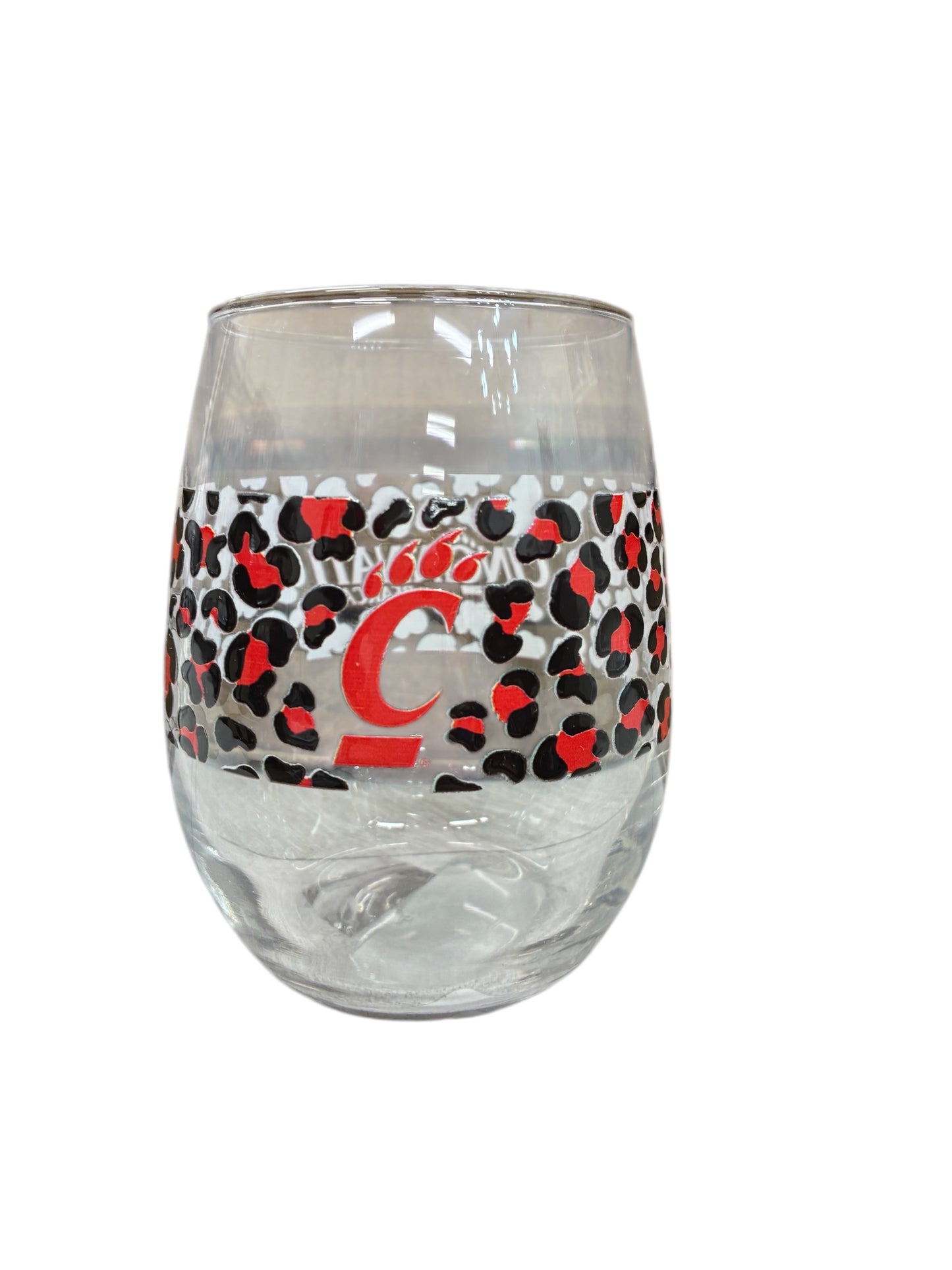 Cincinnati Bearcats 15oz. Leopard Stemless Wine Glass