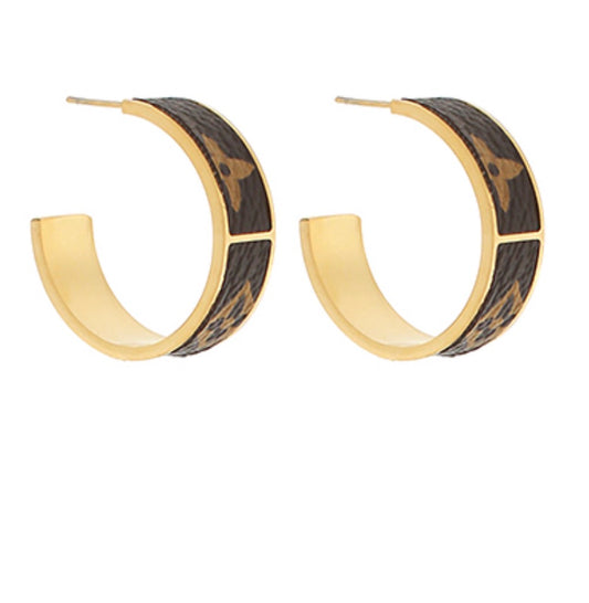 Clover Print Hoop Earrings