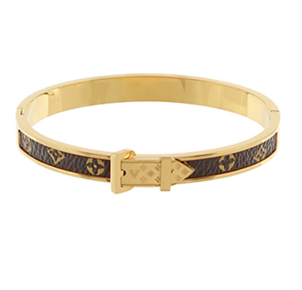 Buckle Flower Bangle Bracelet