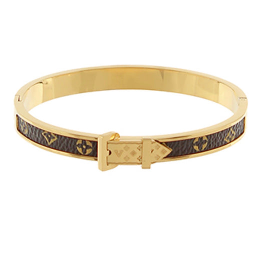 Buckle Flower Bangle Bracelet