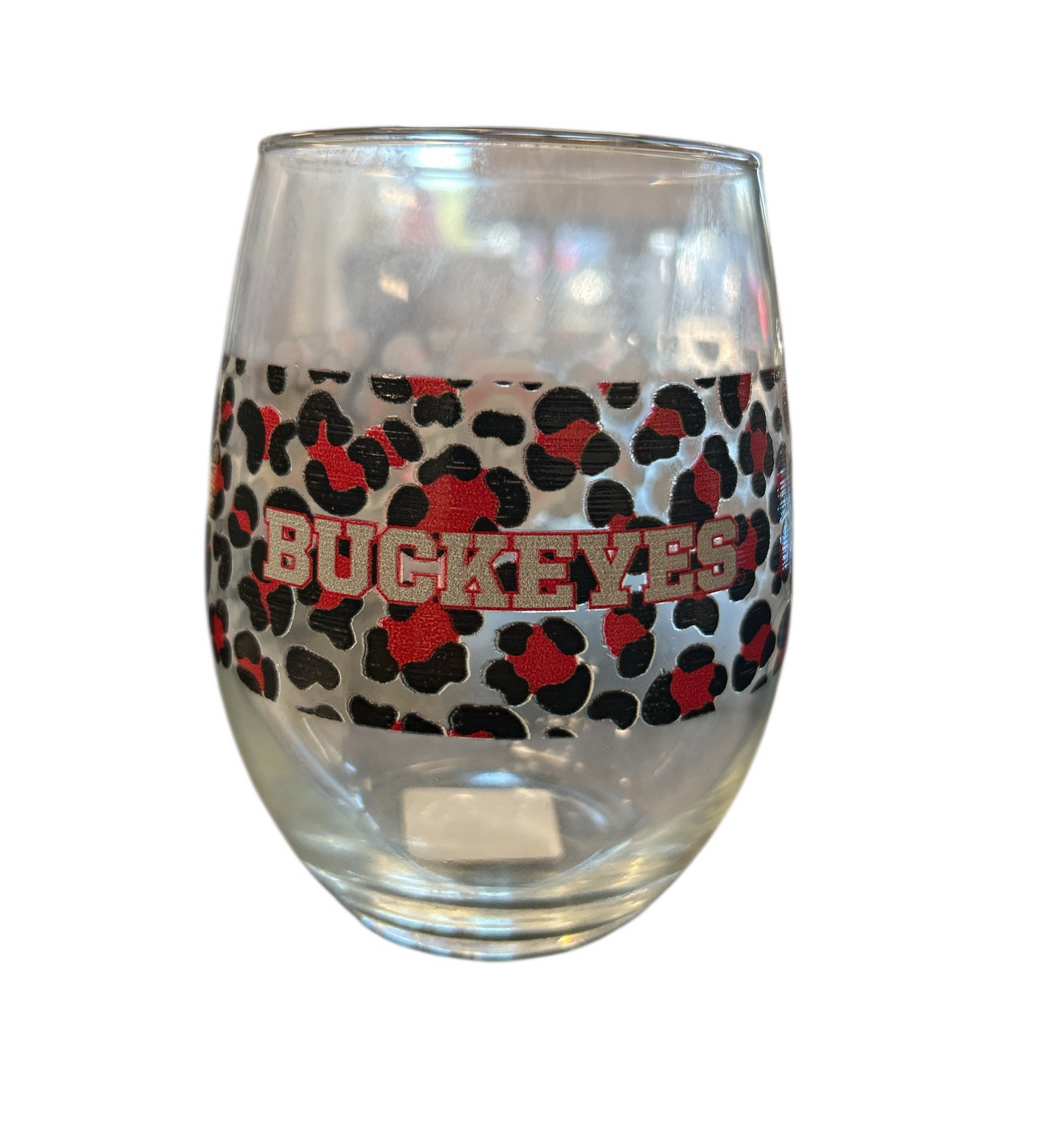 Ohio State Buckeyes 15oz Leopard Stemless Wine Glass