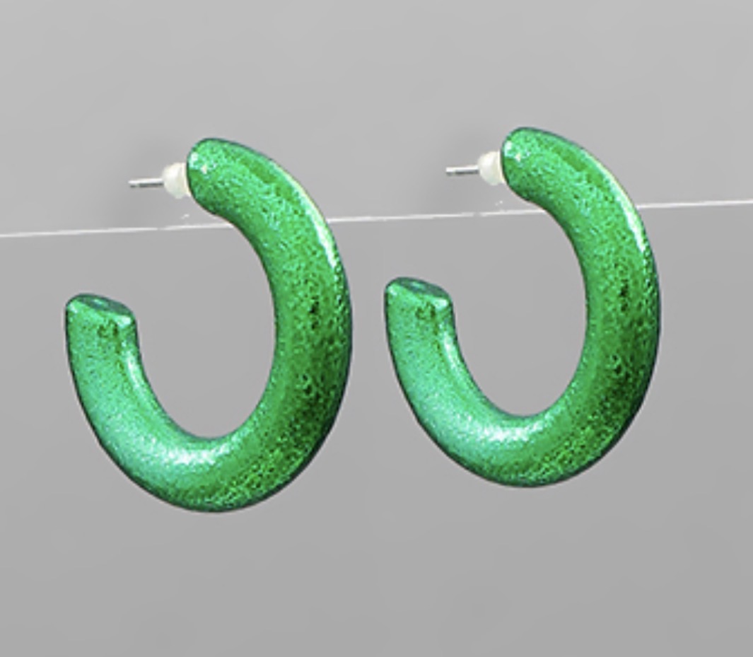 Green 25mm Coated Acrylic Hoops