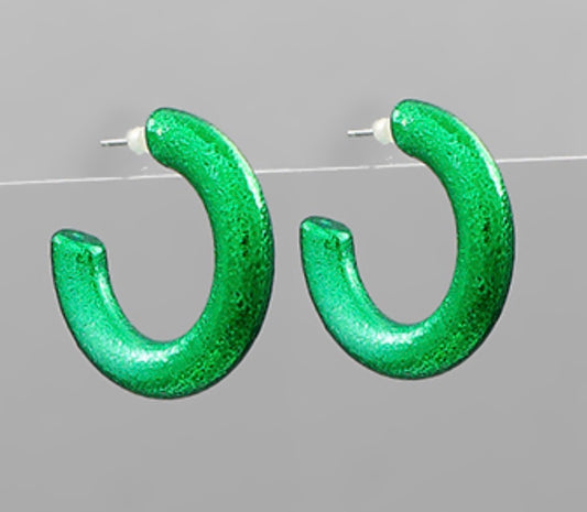 Green 25mm Coated Acrylic Hoops