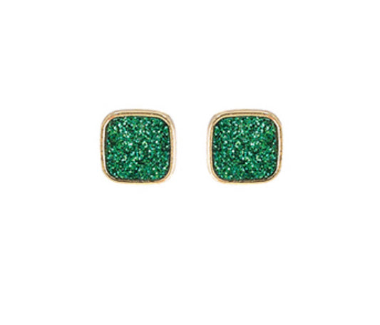 Jeweled Sparkle Square Stud Earrings