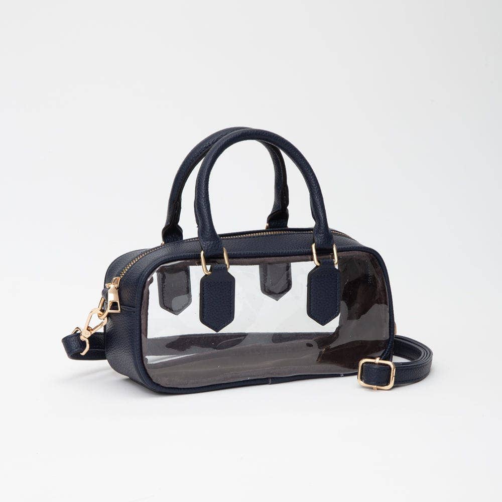 TG10774 Clear Plastic East-West Top Handle/Crossbody Bag