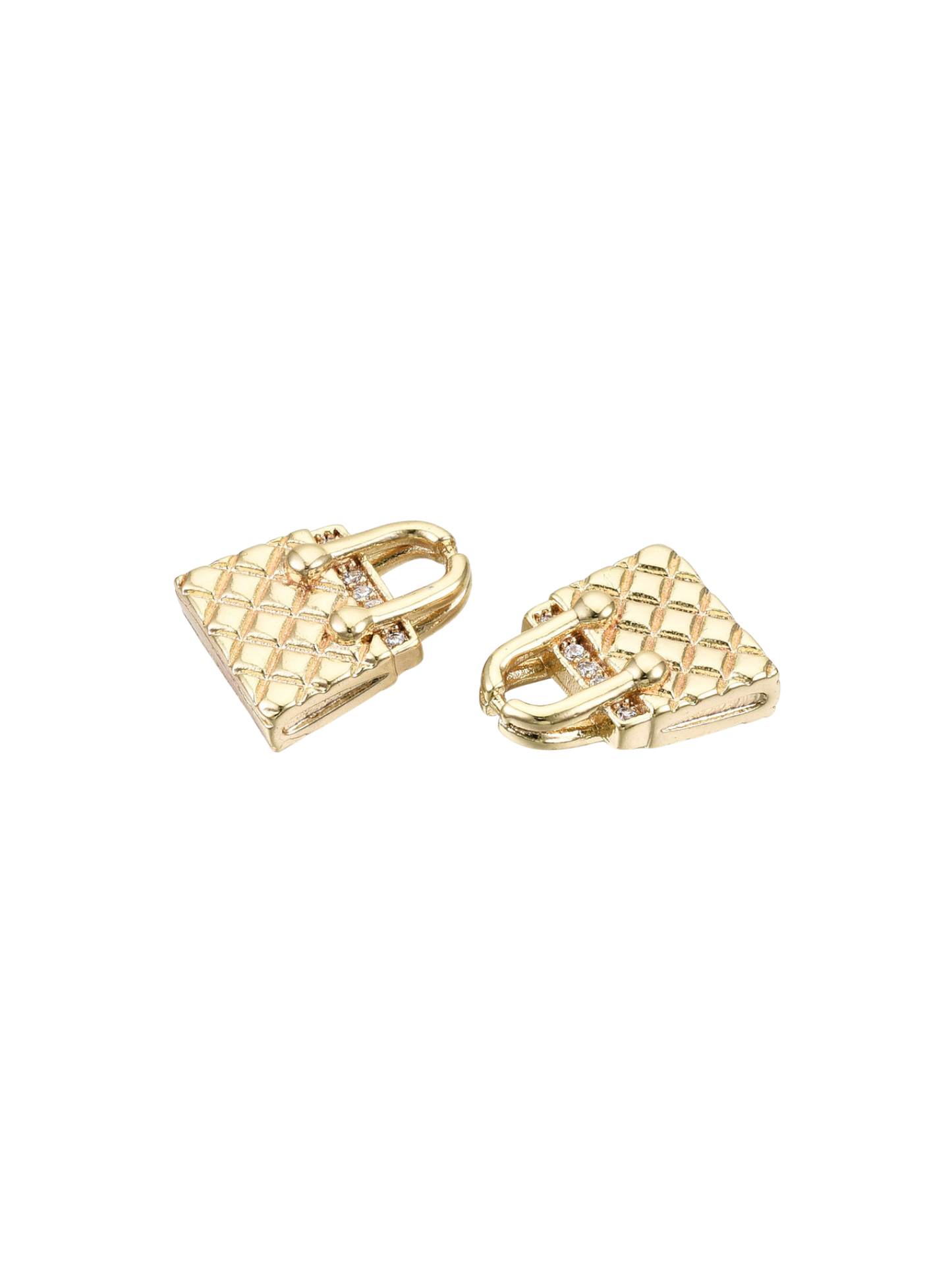 Gold Micro Pave Cubic Zirconia Handbag Charm