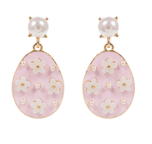 Flower Deco Easter Egg Earrings