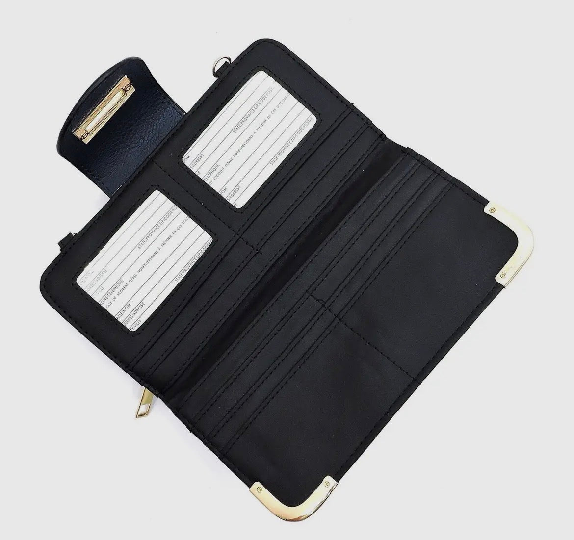 Turn Lock Crossbody Wallet