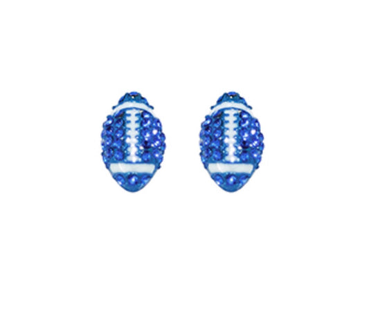 Blue and White Crystal Stud Earrings