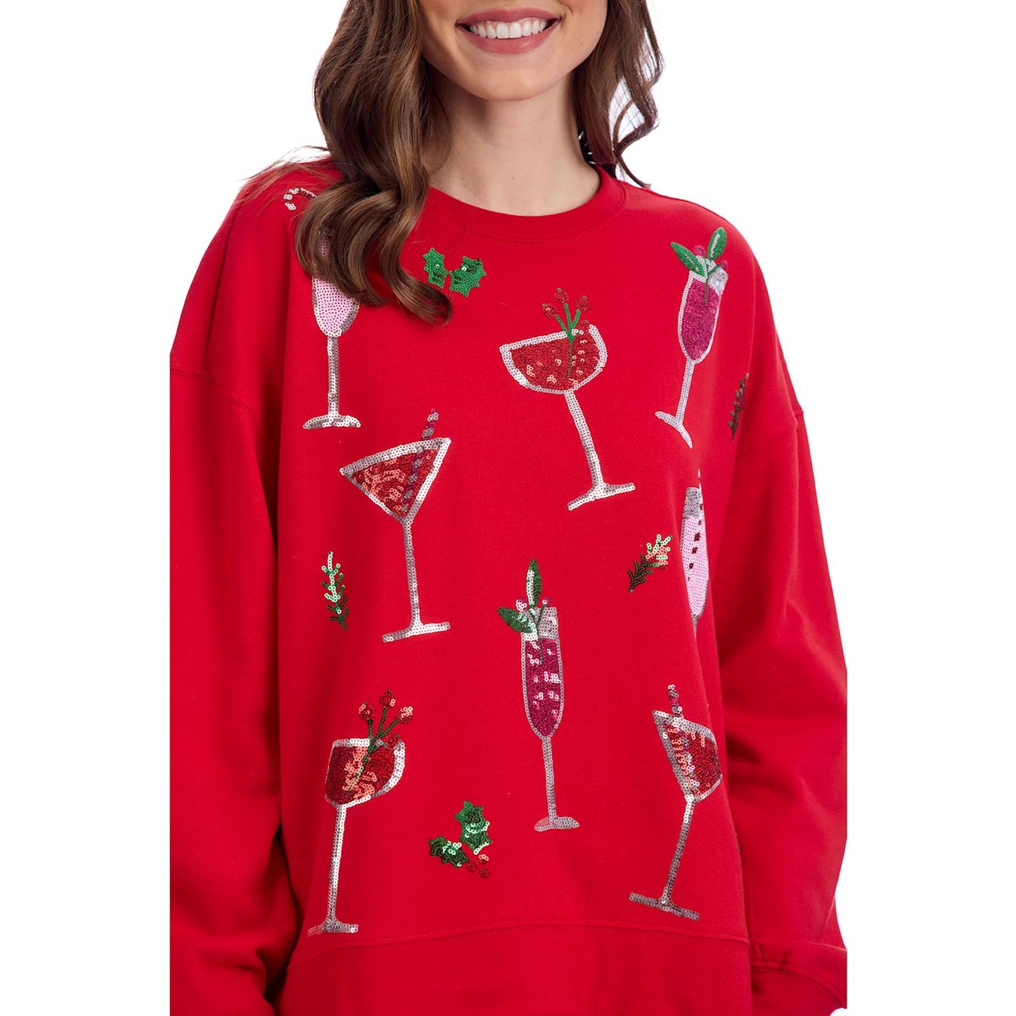 Red Holiday Sparkle Sweatshirt