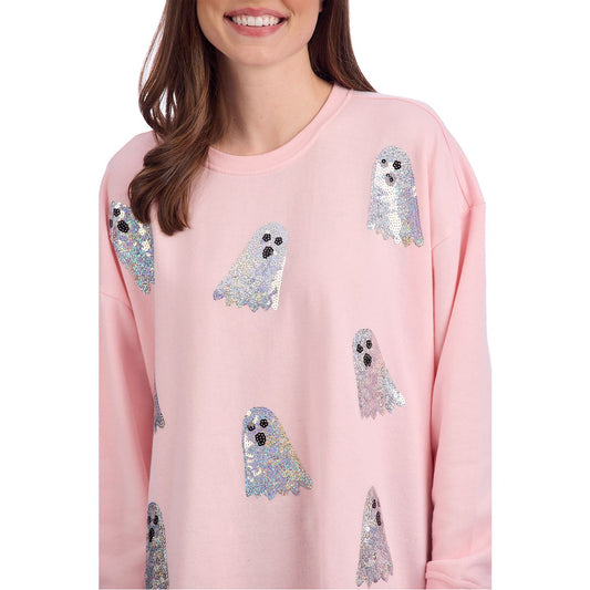 Pink Sparkle Ghost Sweatshirt