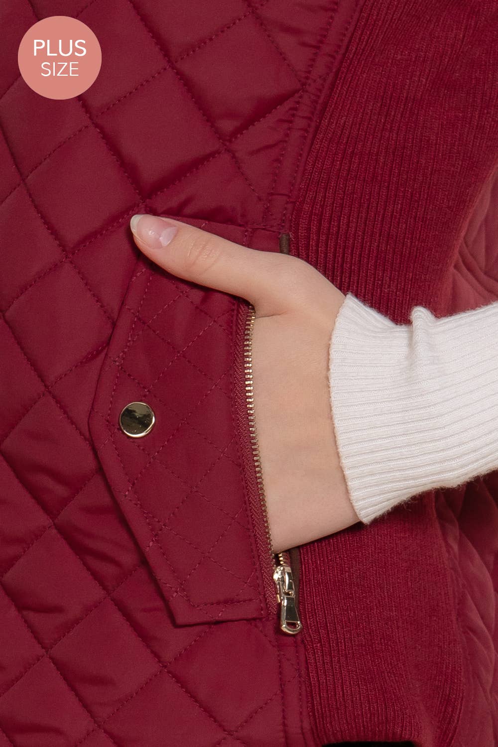 Suede Piping Quilted Padding Vest