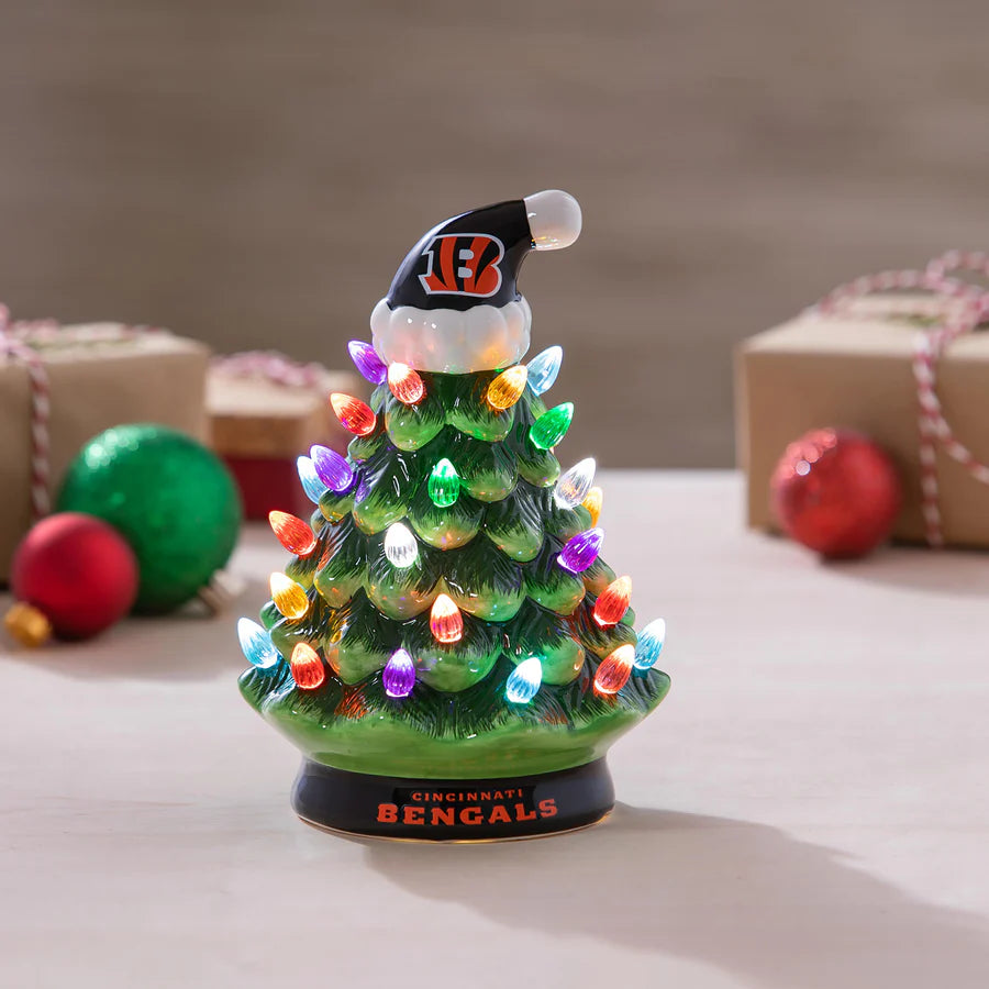 Cincinnati Bengals 8" LED Ceramic Christmas Tree
