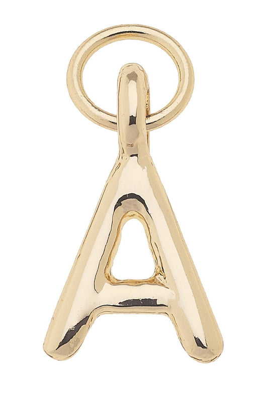 Mini Initial Charm in Shiny Gold