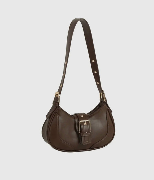 Buckle Baguette Shoulder Bag