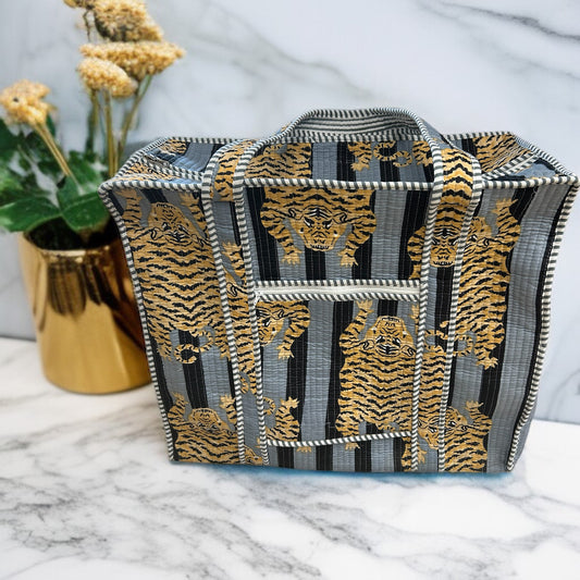 Quilted Tiger Tote Bag