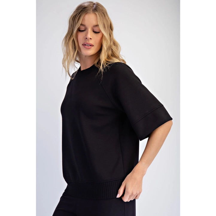 Scuba Rib Short Sleeve Top