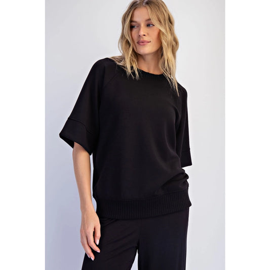 Scuba Rib Short Sleeve Top