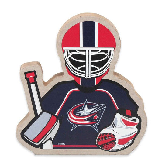Columbus Blue Jackets Chunky Wood Goalie Tabletop Sign