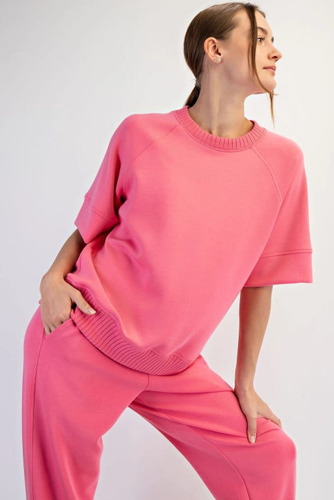 Scuba Rib Short Sleeve Top